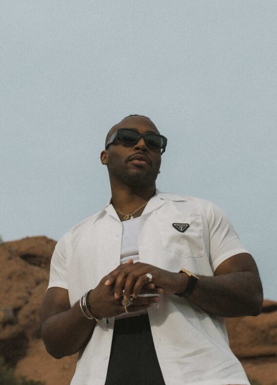 man standing in papago park in phoenix arizona