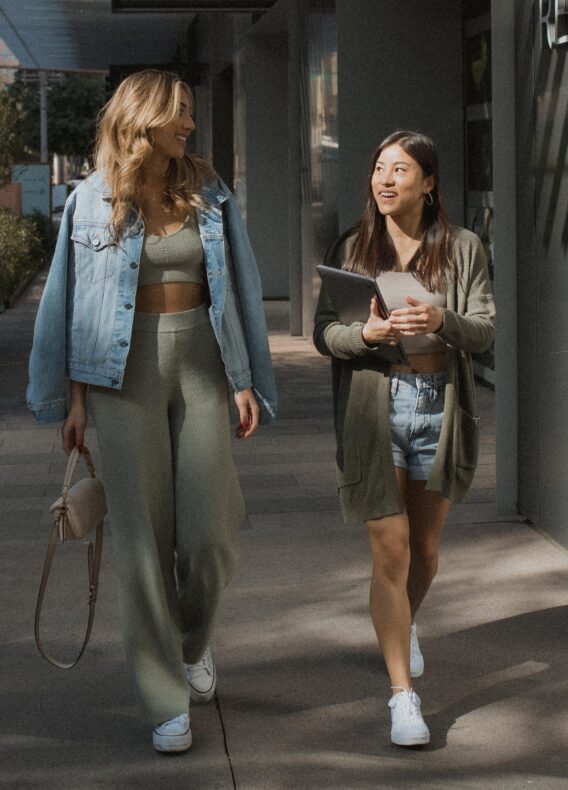 friends walking in downtown phoenix
