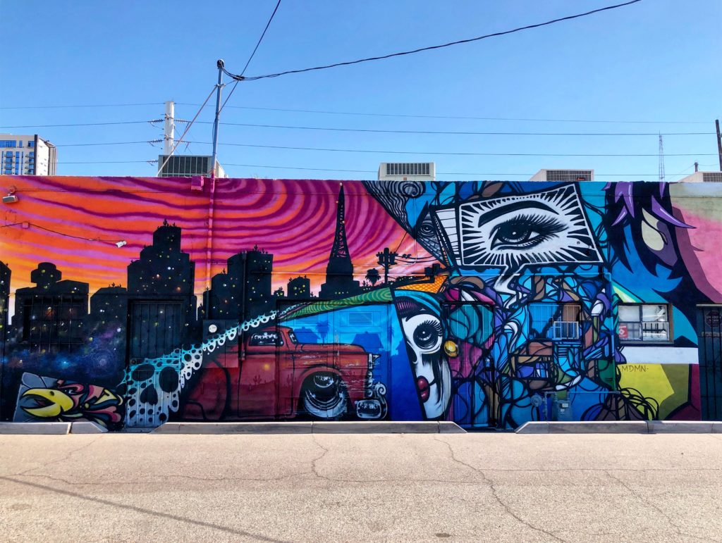 photo of the lalo cota collaboration mural at carly's bistro in phoenix