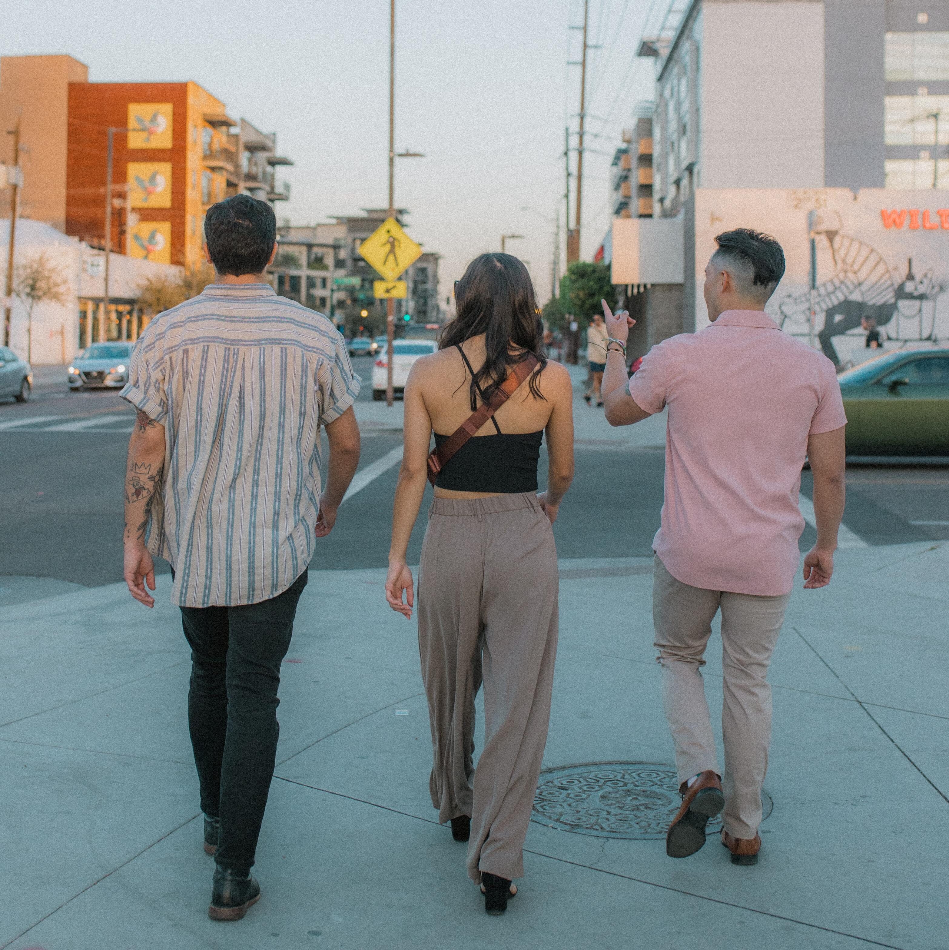 Friends walking in downtown Phoenix.