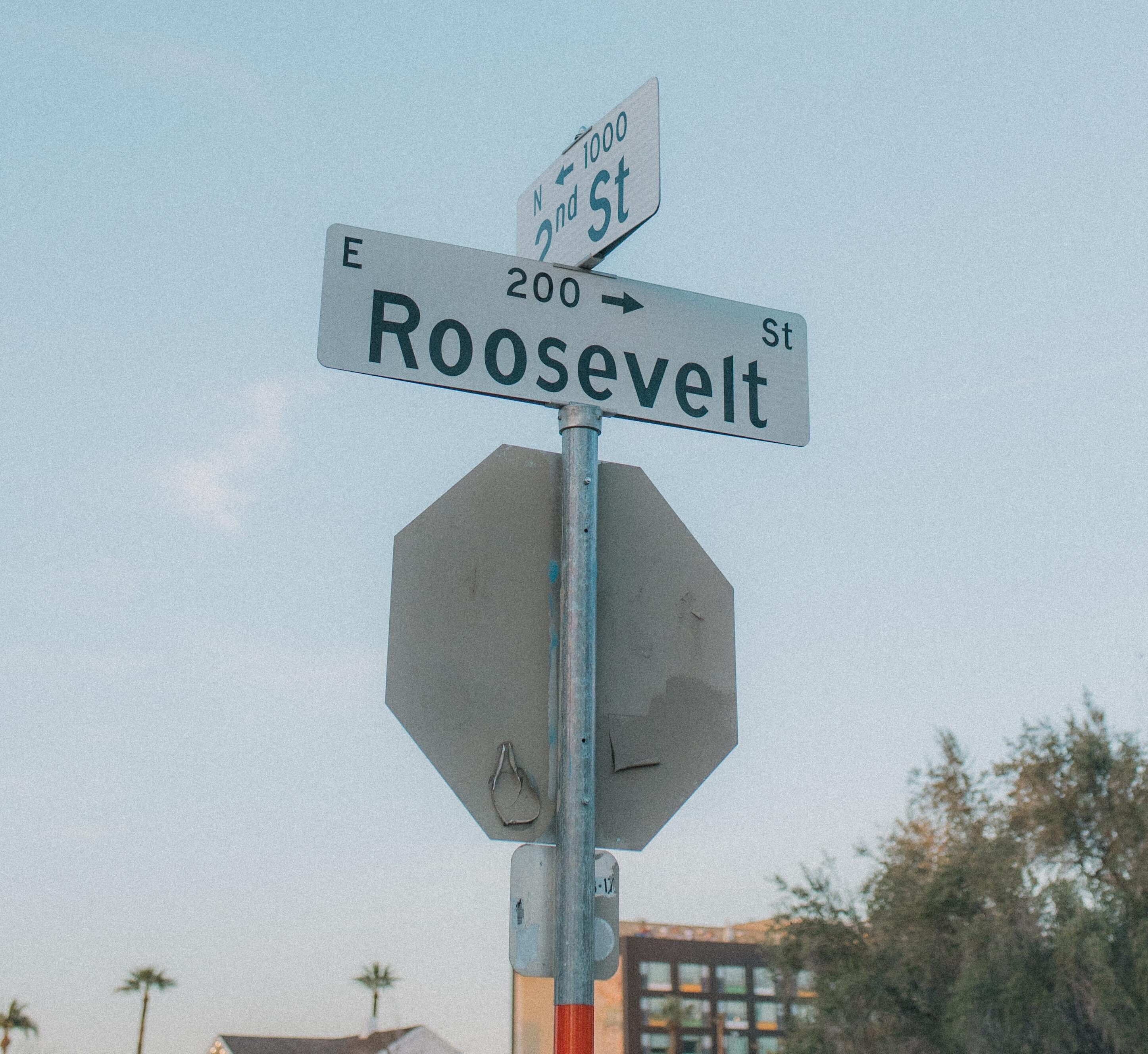 Image of Roosevelt Row street sign in downtown Phoenix