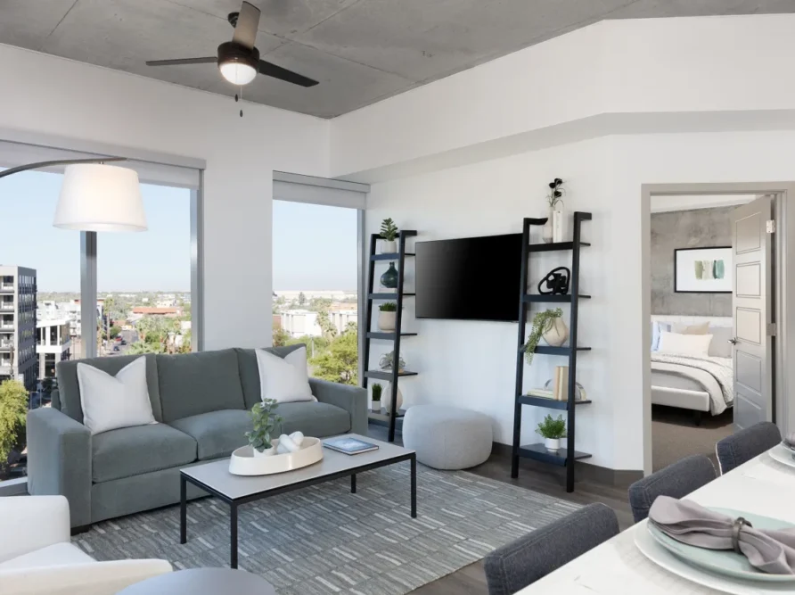 Living room in the model unit of Ave Phoenix Sky
