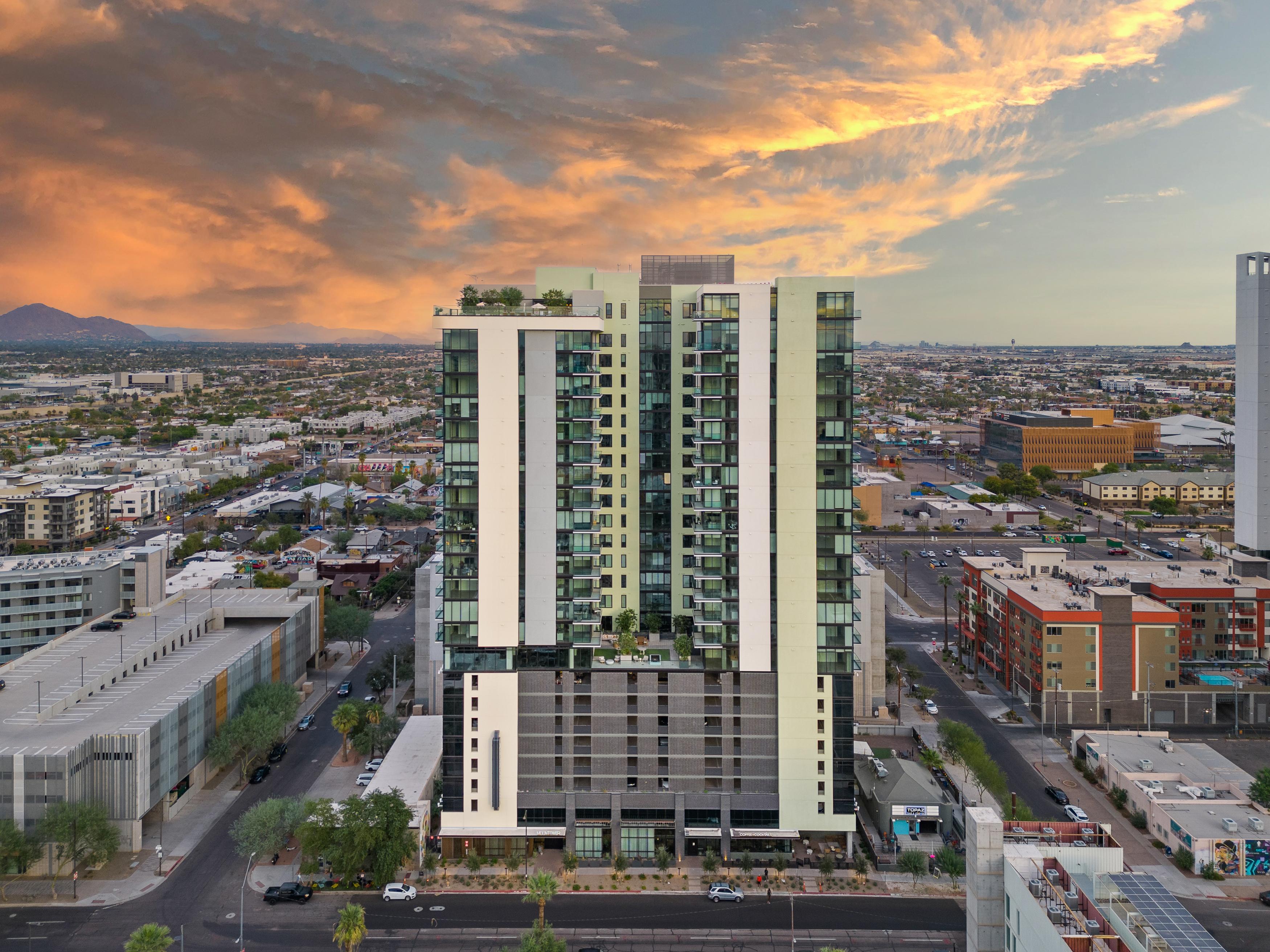 Exterior of Moontower PHX, a new luxury apartments in downtown phoenix